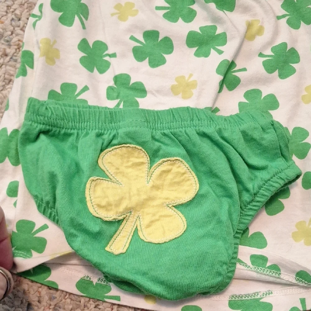 Carter's Green Shamrock Diaper Cover Set